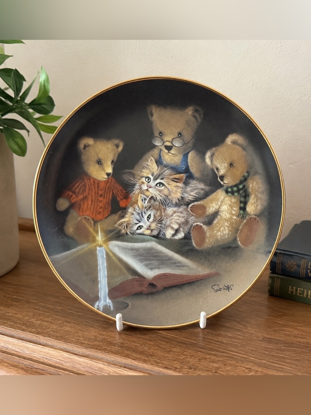 Franklin Mint Sue Willis Story Hour Teddy Bears Kittens Collector Plate